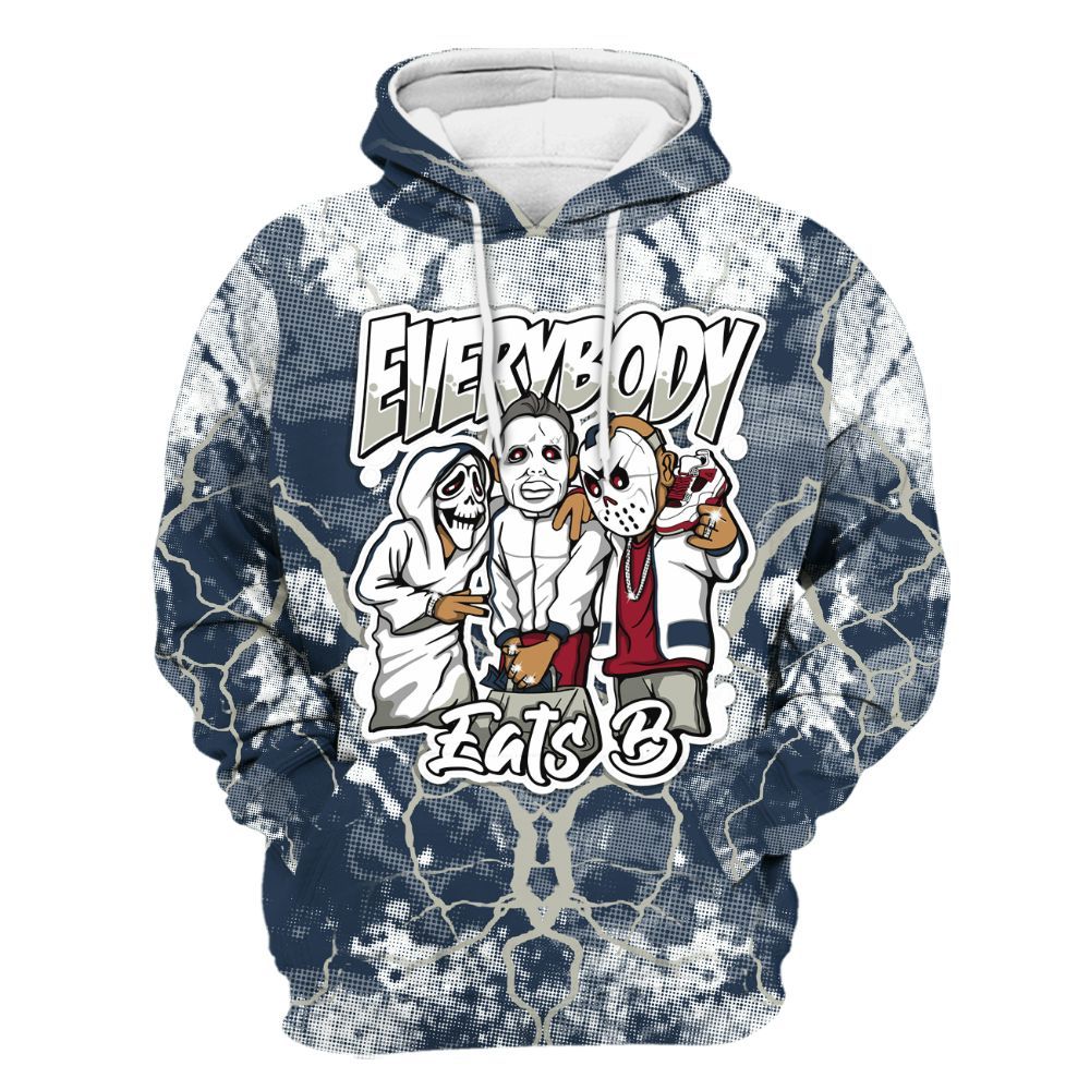 Hoodie To Match White Midnight Navy 6s - Everybody Eatin B Graphic Halloween All Over Print