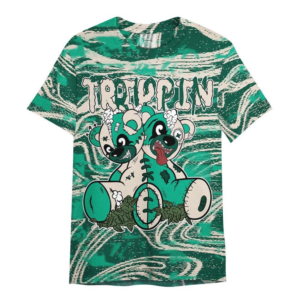 Shirt To Match Oxidized Green 4s - Trippin Bear Blurry Graphic Shirt Unisex