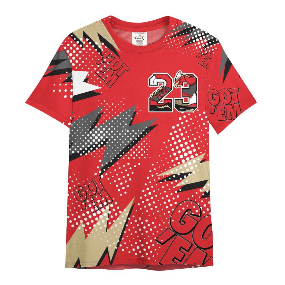 Shirt To Match Prime 93 Fire Red - Custom Name Number 23 5s All Over Print