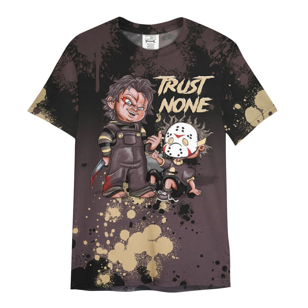 Shirt To Match AMM Black 3s - Trust No One Scary All Over Print