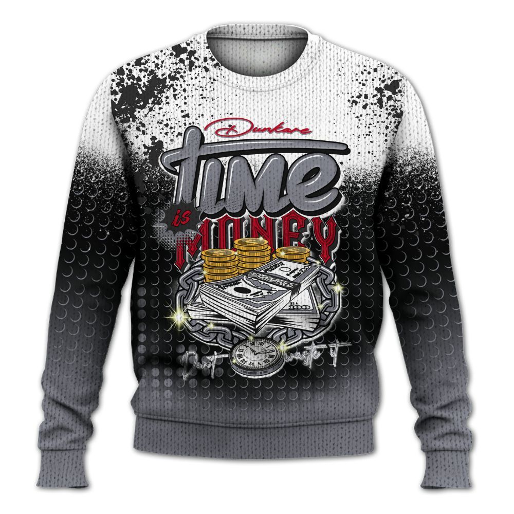 Knitted Sweater To Match Retro Black Flint 13s - Halftone Time Is Money