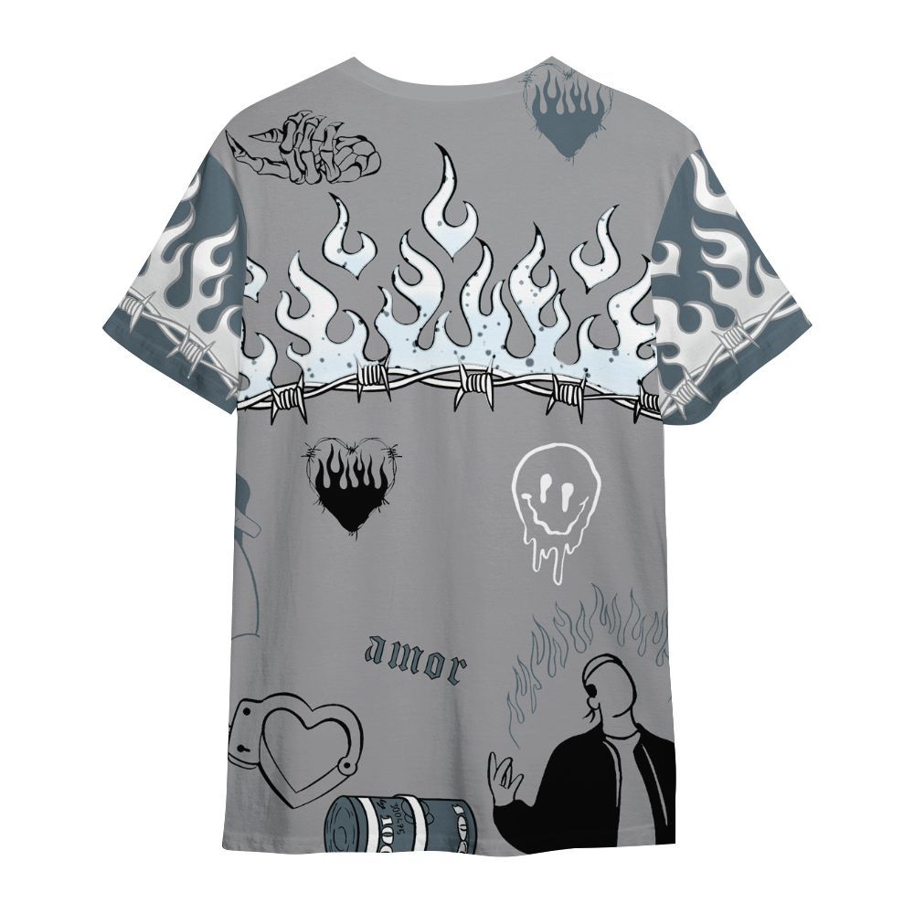 Shirt To Match Retro Light Graphite Wolf Grey 5s - Snake Trust No One All Over Print