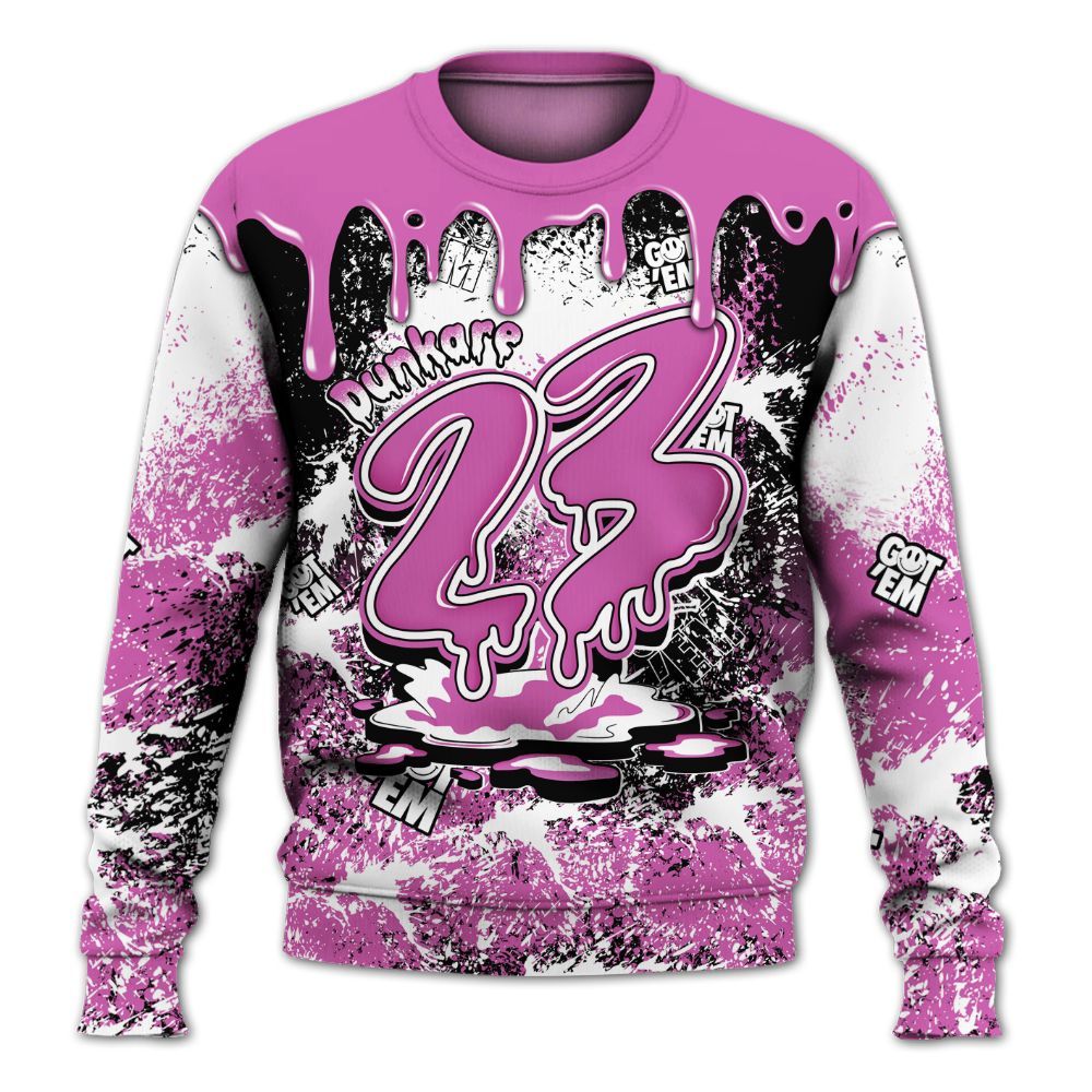 Sweatshirt To Match Hyper Violet 4s - Dripping 23 Drip All Over Print