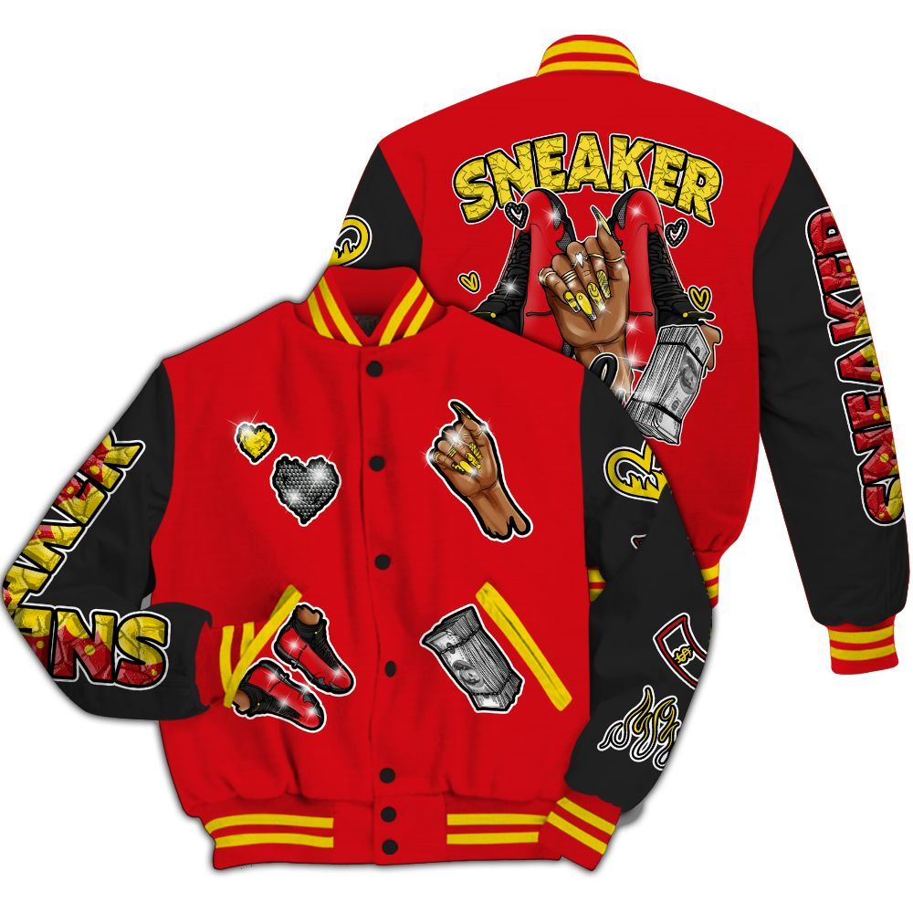 Varsity Jacket To Match Ferrari 14s - Sneakerz Girlz All Over Print