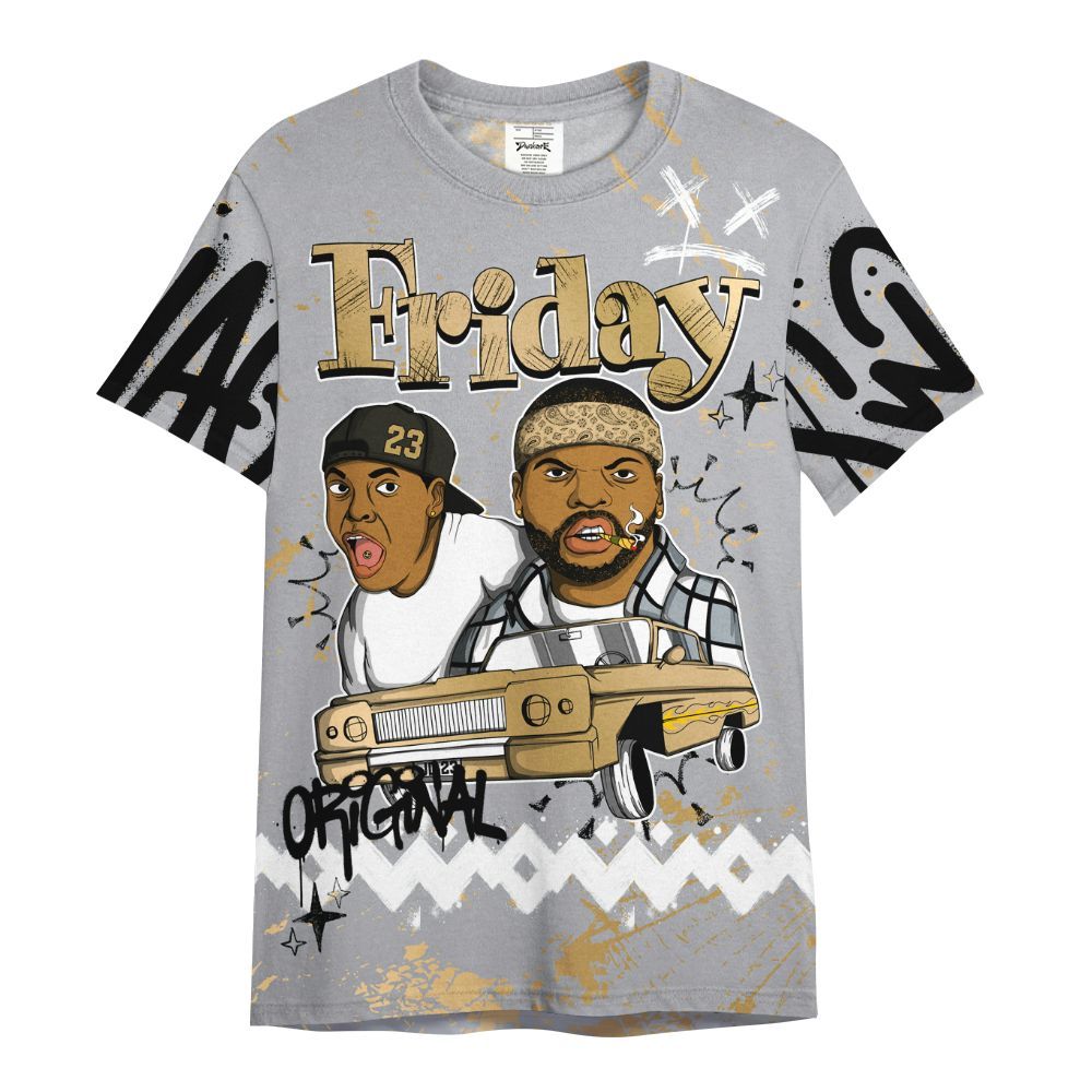 Shirt To Match Retro High OG Cool Grey 1s - Friday Sneaker Crayon All Over Print