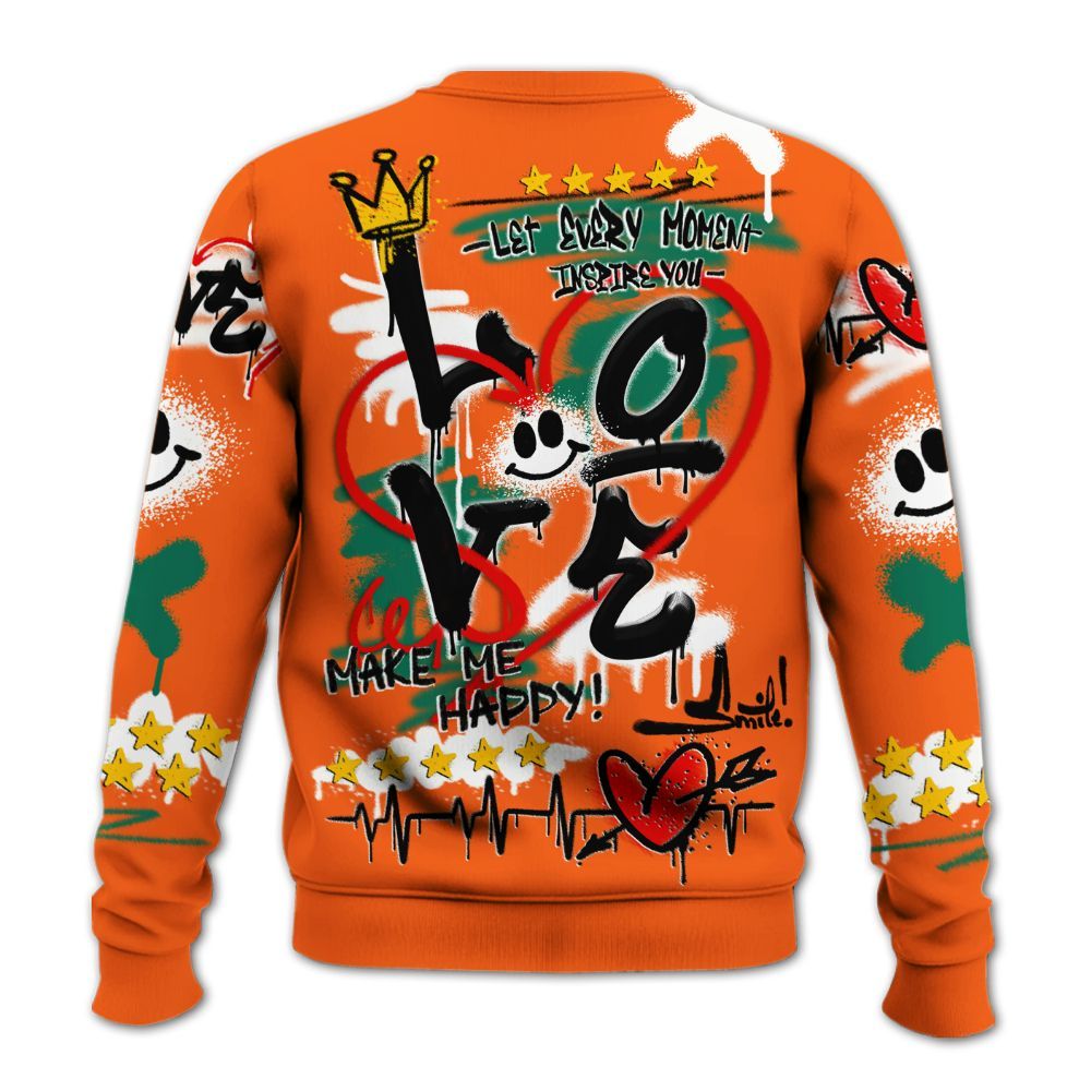 Sweatshirt To Match SoleFly Sail Gorge Green 3s - Happy Love Beats Graffiti Streetwear All Over Print