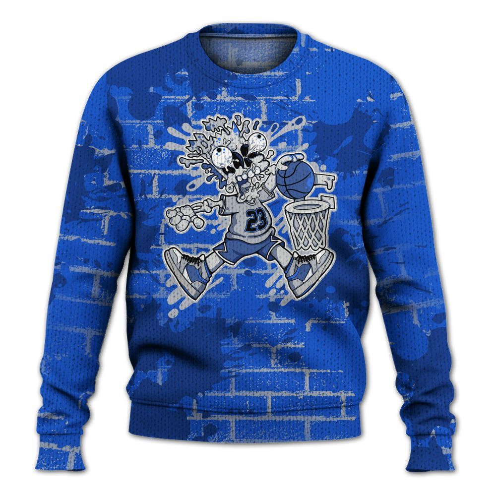 Knitted Sweater To Match Air Foamposite One Royal - 85's Dunks Graphic Halloween