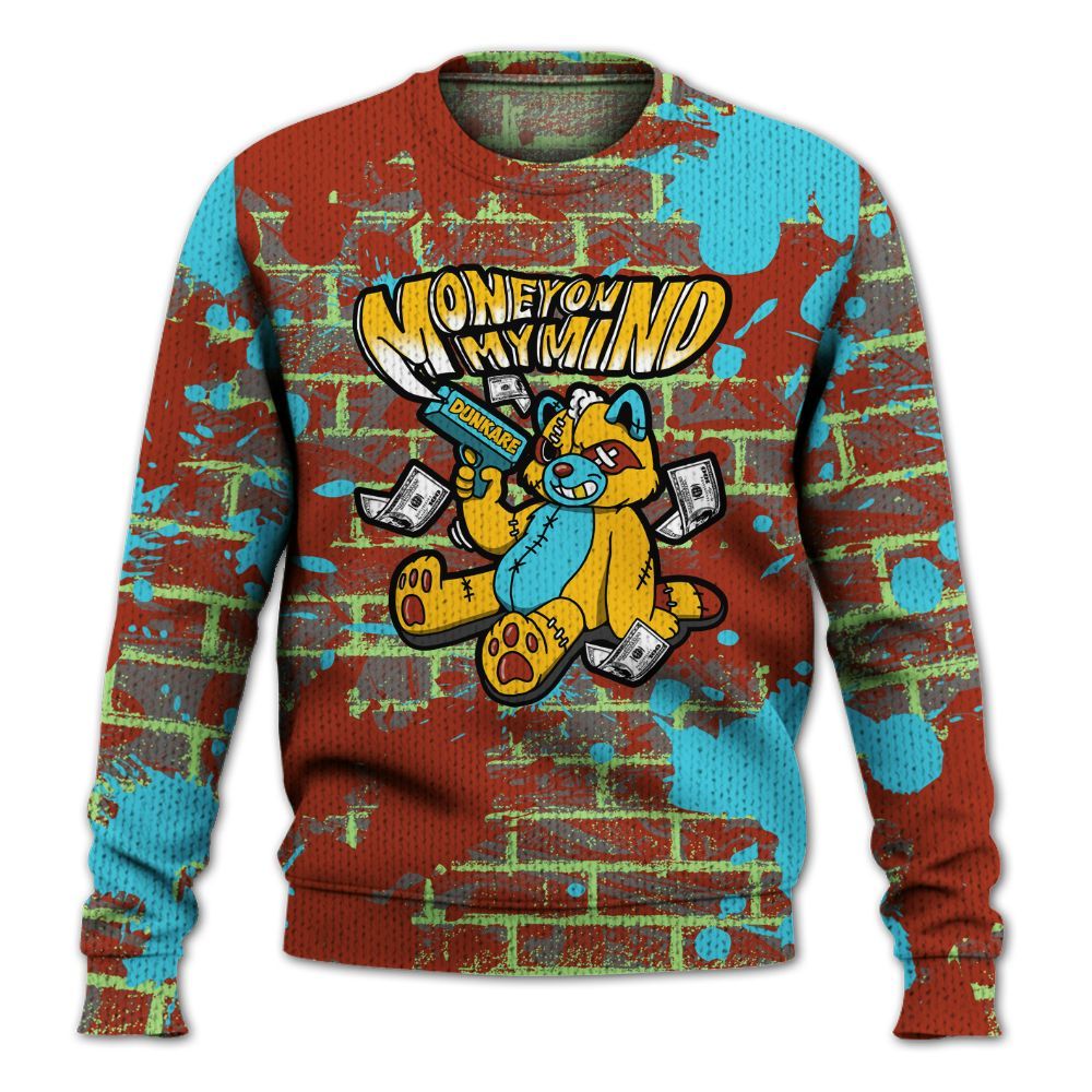 Knitted Sweater To Match SB Dunk Di'Orr Greenwood - Money On My Mind Raccoon Brick