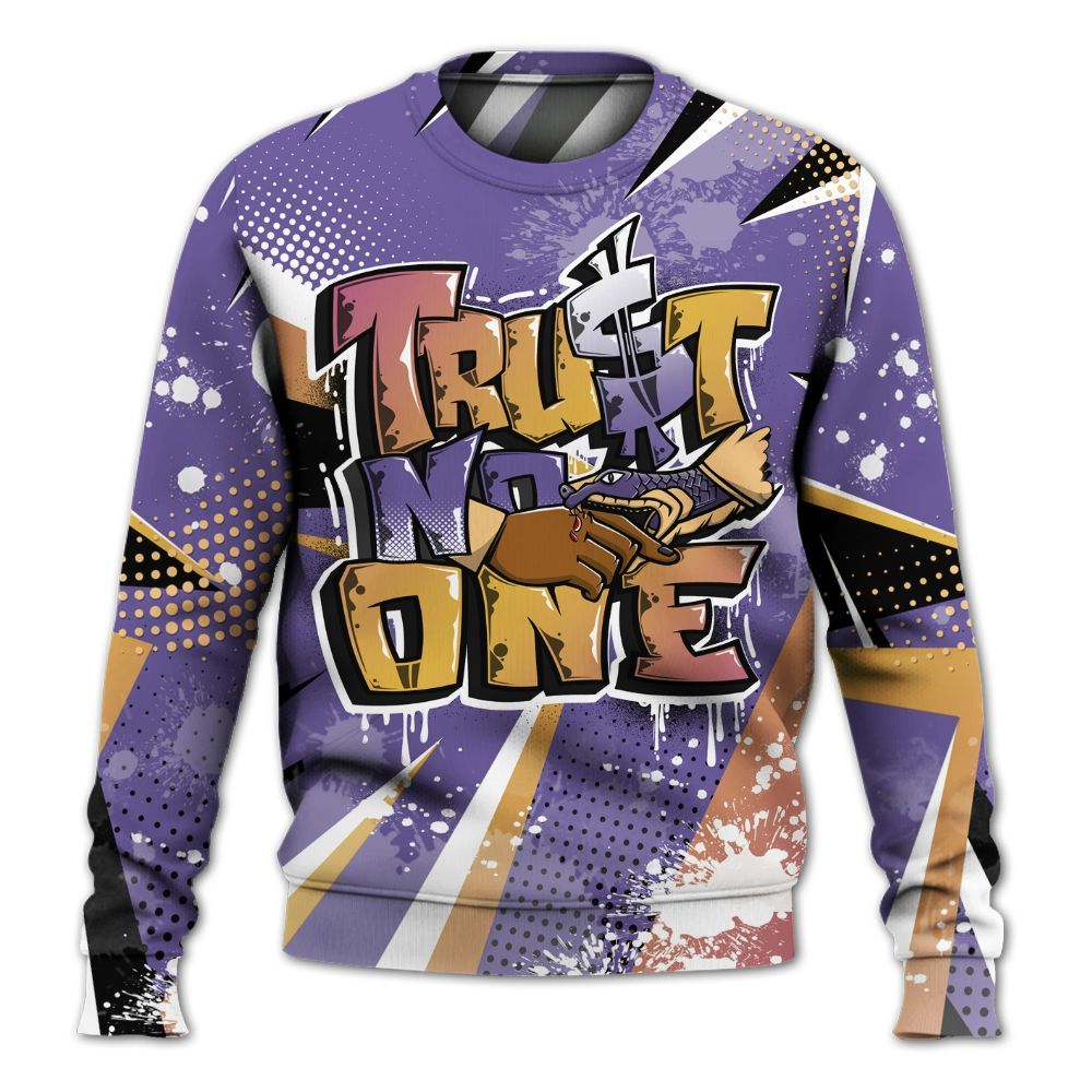 Sweatshirt To Match Book Sunset 1s - Poly Trust No One Dripping All Over Print