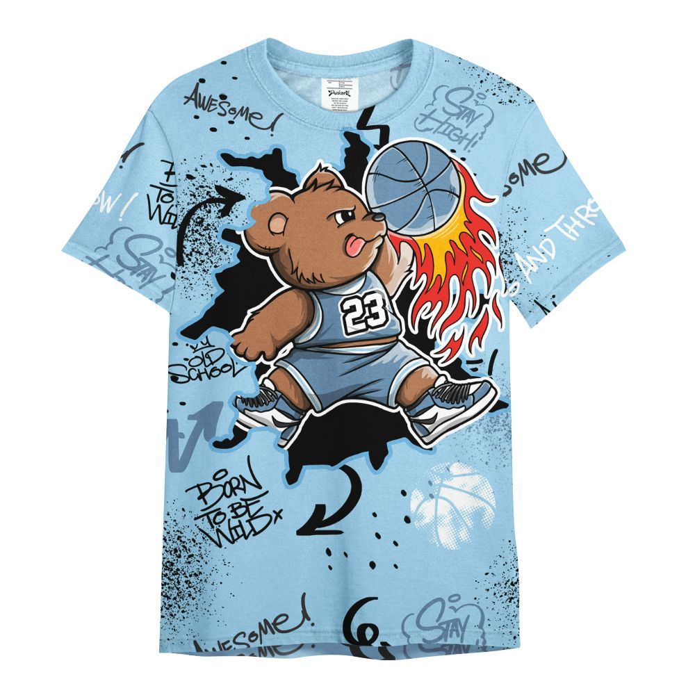 Shirt To Match Legend Blue 11s - Number 23 Basketball Bear Custom Name All Over Print
