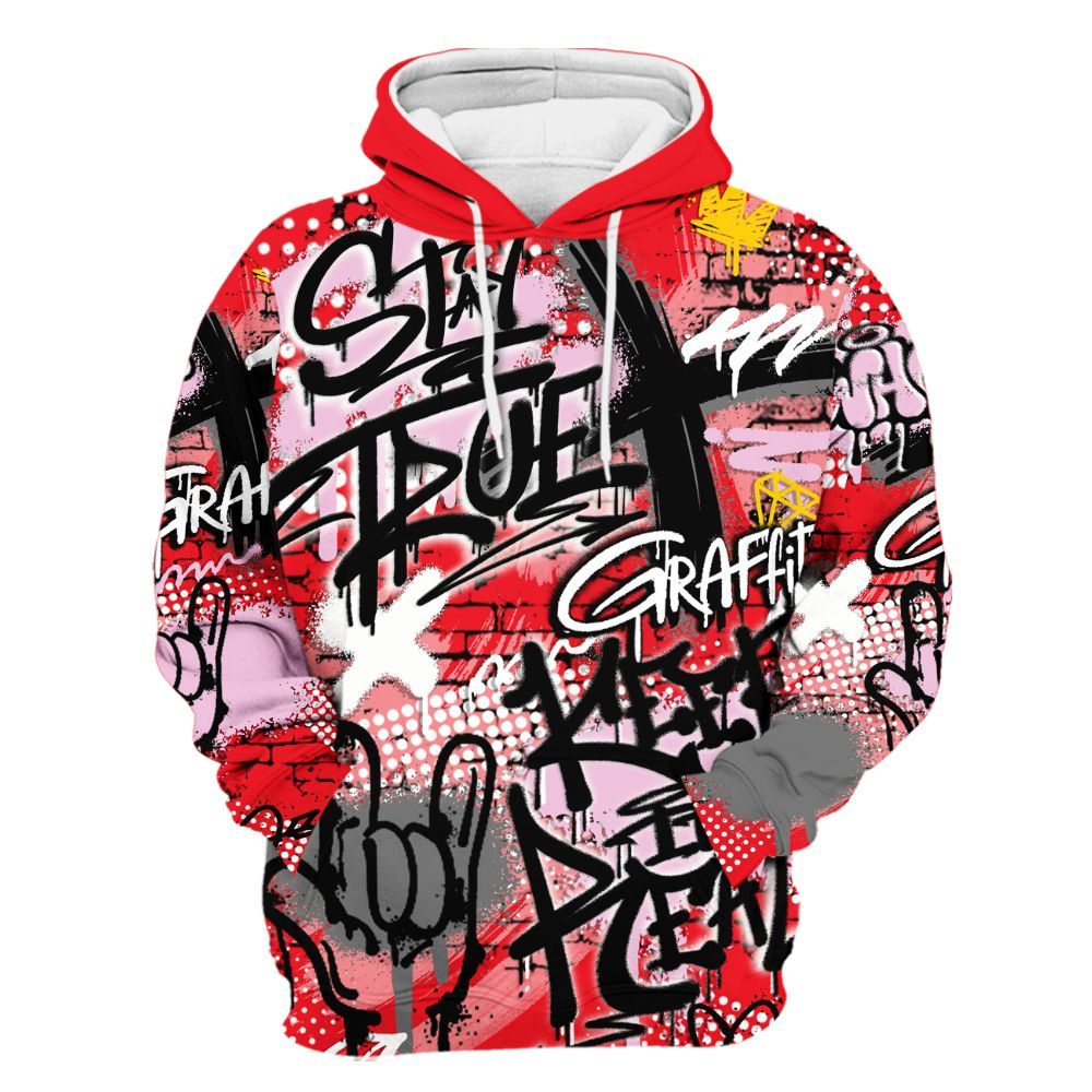 Hoodie To Match Zoom Vomero 5 Valentine's Day 2025 - True It Real Graffiti Streetwear All Over Print