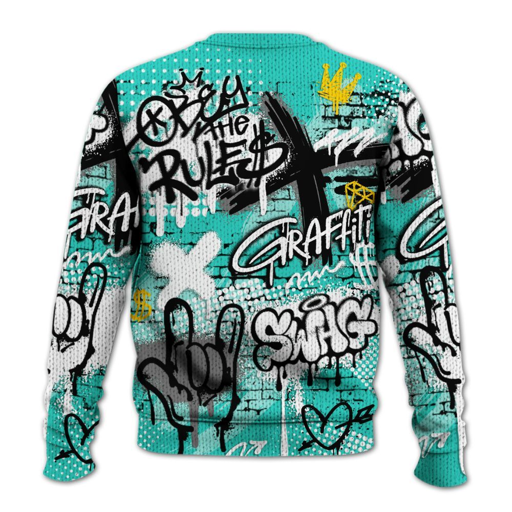 Knitted Sweater To Match Dunk Low Clear Jade - True It Real Graffiti Streetwear