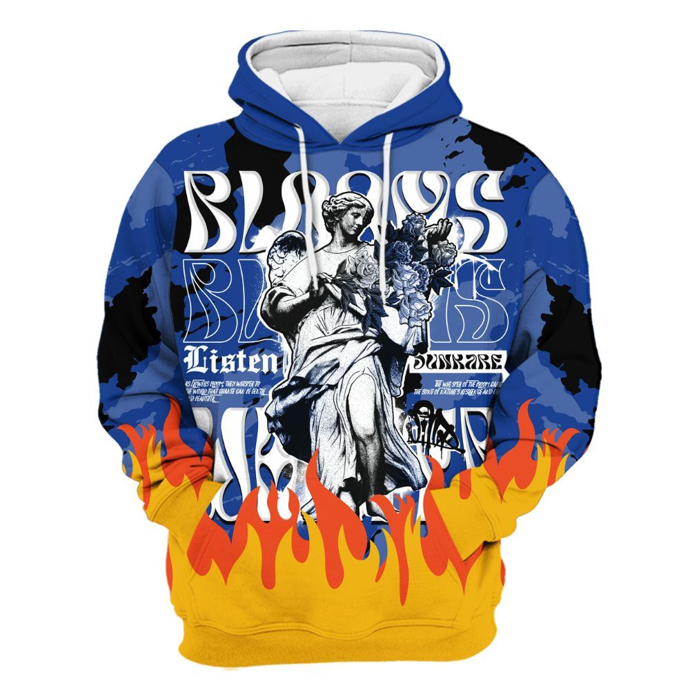 Hoodie To Match Air Foamposite One Royal - Blooms Whisper Retro All Over Print
