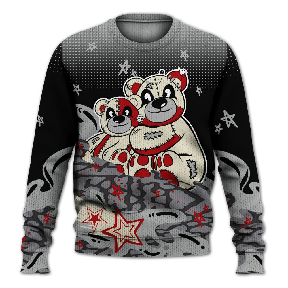 Knitted Sweater To Match Cement Grey 3s - Sincere Fondness Bear Stars