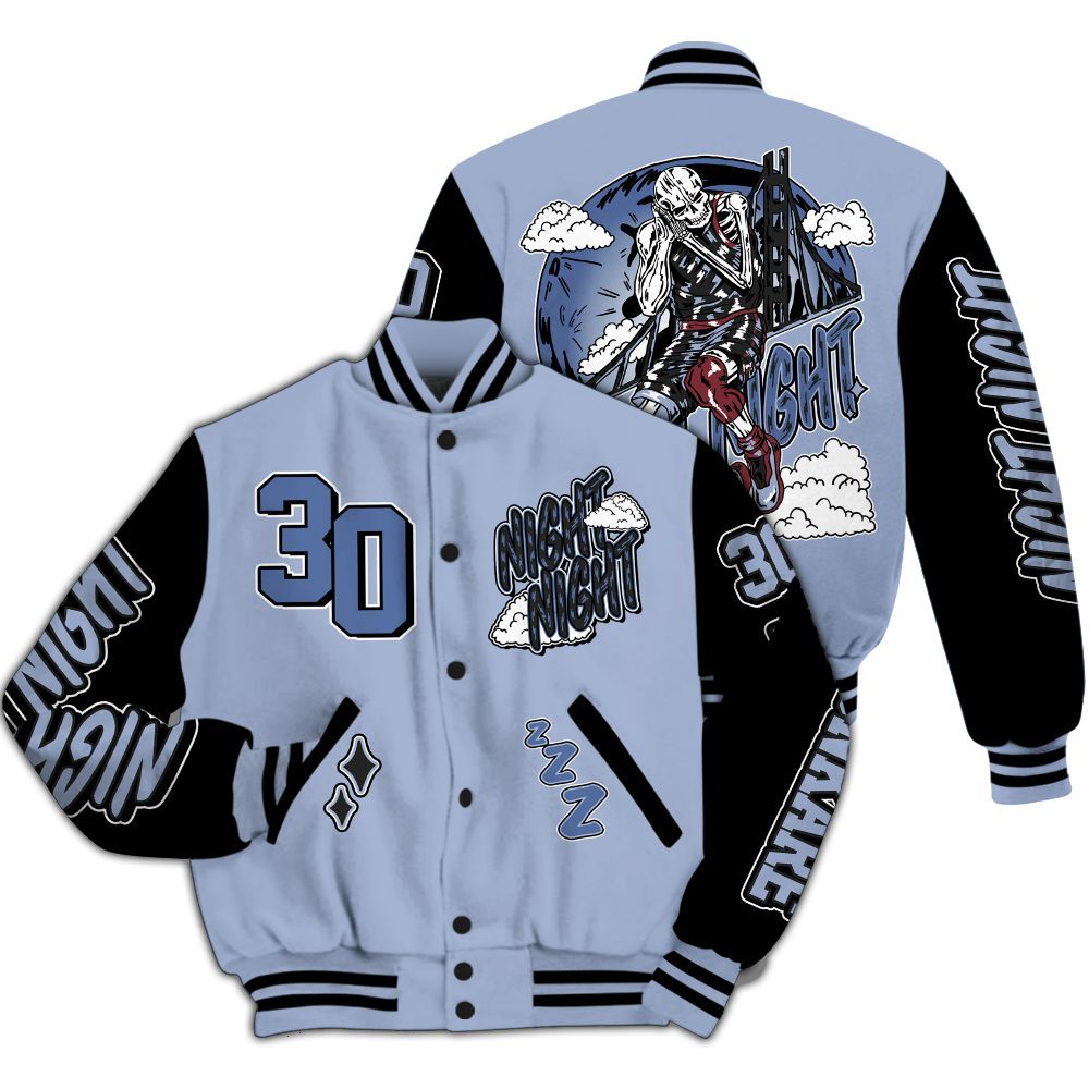 Varsity Jacket To Match Black Metallic 5s - Seeya Skeleton All Over Print