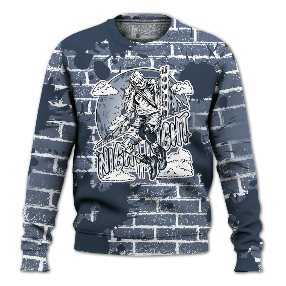 Dunkare Low Diffused Blue 11s Shirt - Seeya Skeleton Brick All Over Print Unisex Sweatshirt