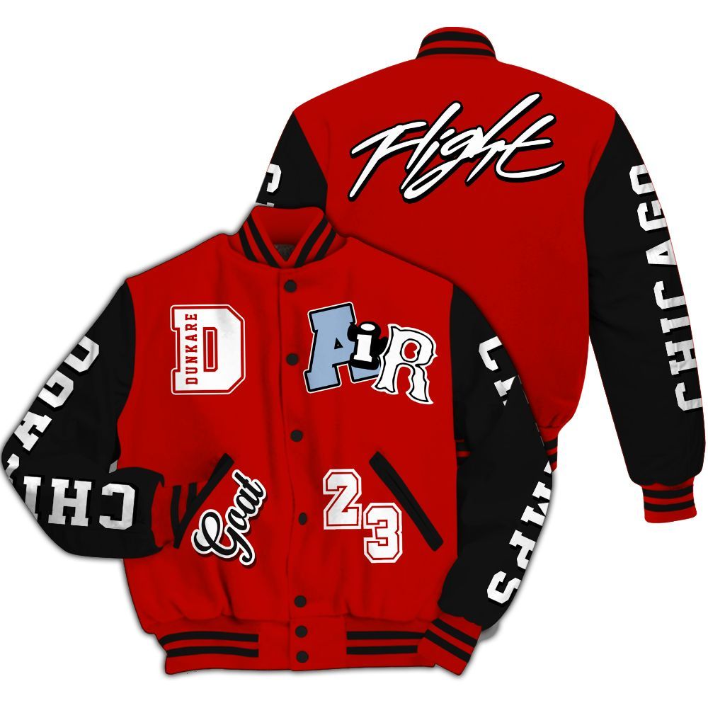 Varsity Jacket To Match OG Fire Red 5s, AIR Number 23 GOAT All Over Print