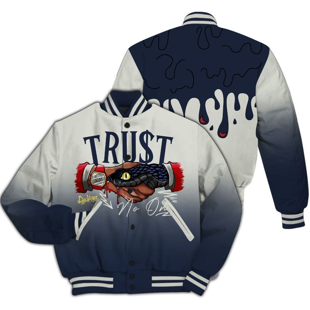 Varsity Jacket To Match Dunk Low COJP What The 2024 - Trust No One Drip Streetwear All Over Print