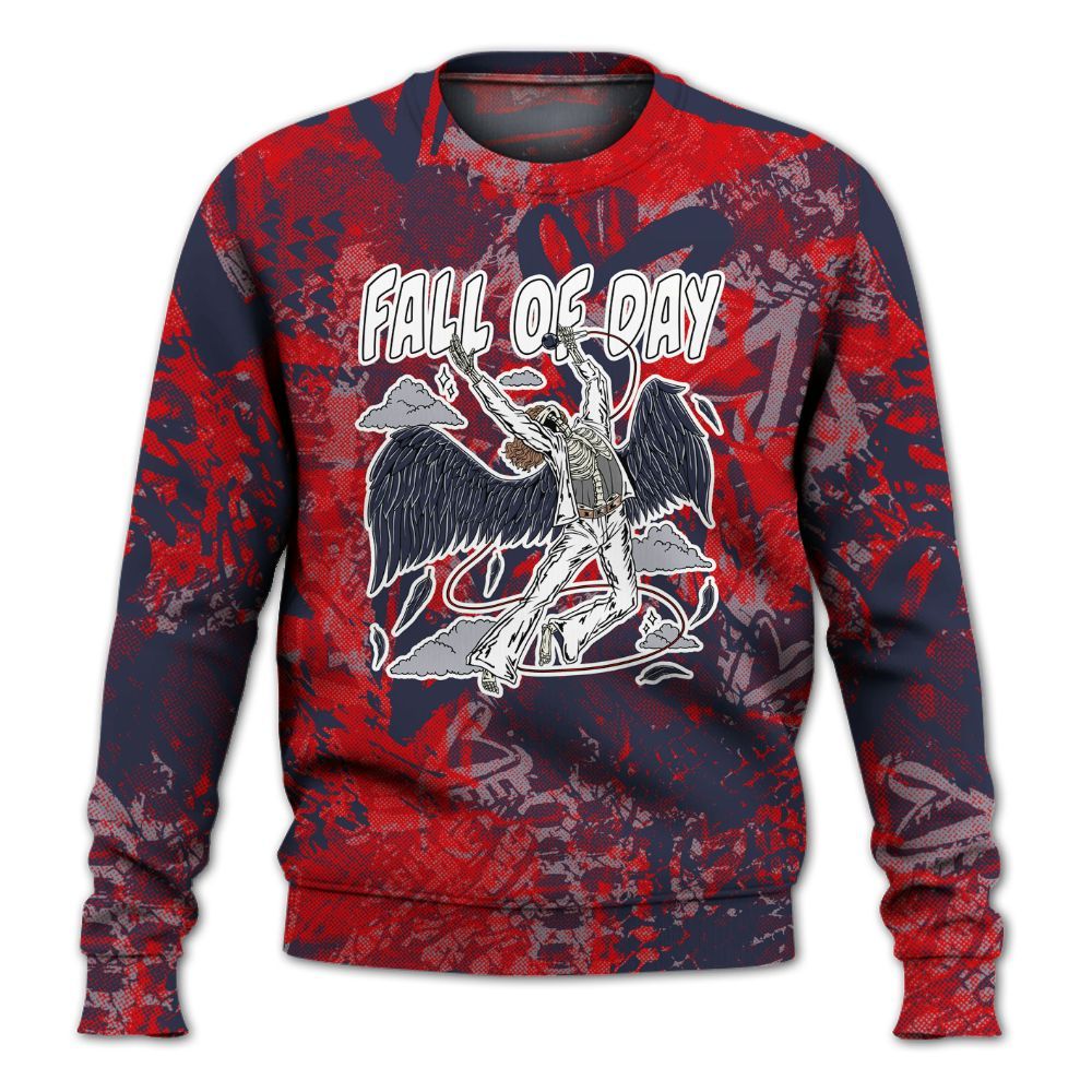 Sweatshirt To Match Low OG Howard Bison 1s - Fall Of Days Skeleton Heart All Over Print