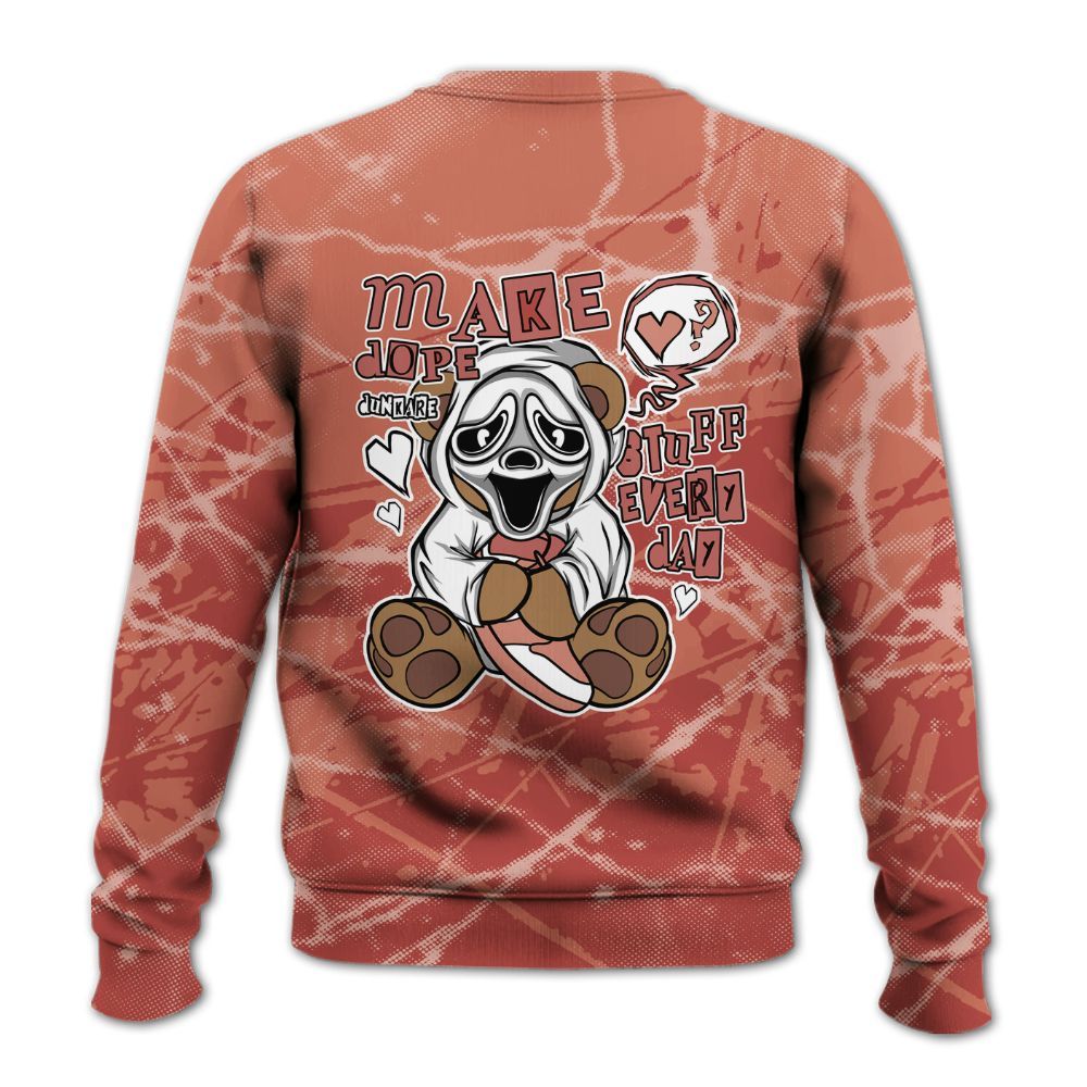 Sweatshirt To Match Dune Red 13s - Make Dopes Bear Profound All Over Print