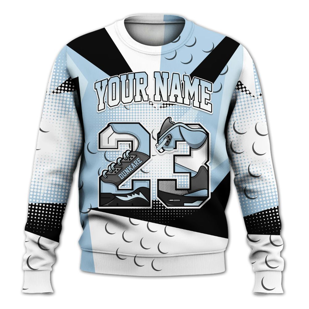 Sweatshirt To Match Foamposite One Psychic Blue - Custom Name 23 5s All Over Print