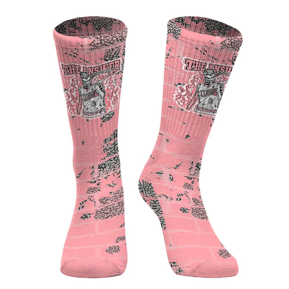 Sock To Match Retro Wings 3s - Allen Answer Skeleton Brick