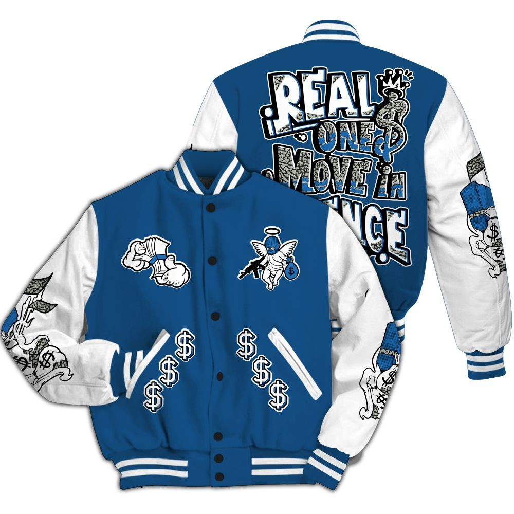 Varsity Jacket To Match Wizards 3s - Ones Move In Silence Graphic All Over Print