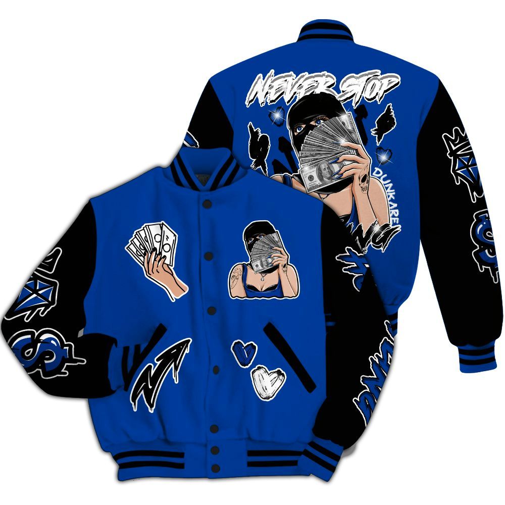 Varsity Jacket To Match Hyper Royal 12s - Hustling Unique All Over Print
