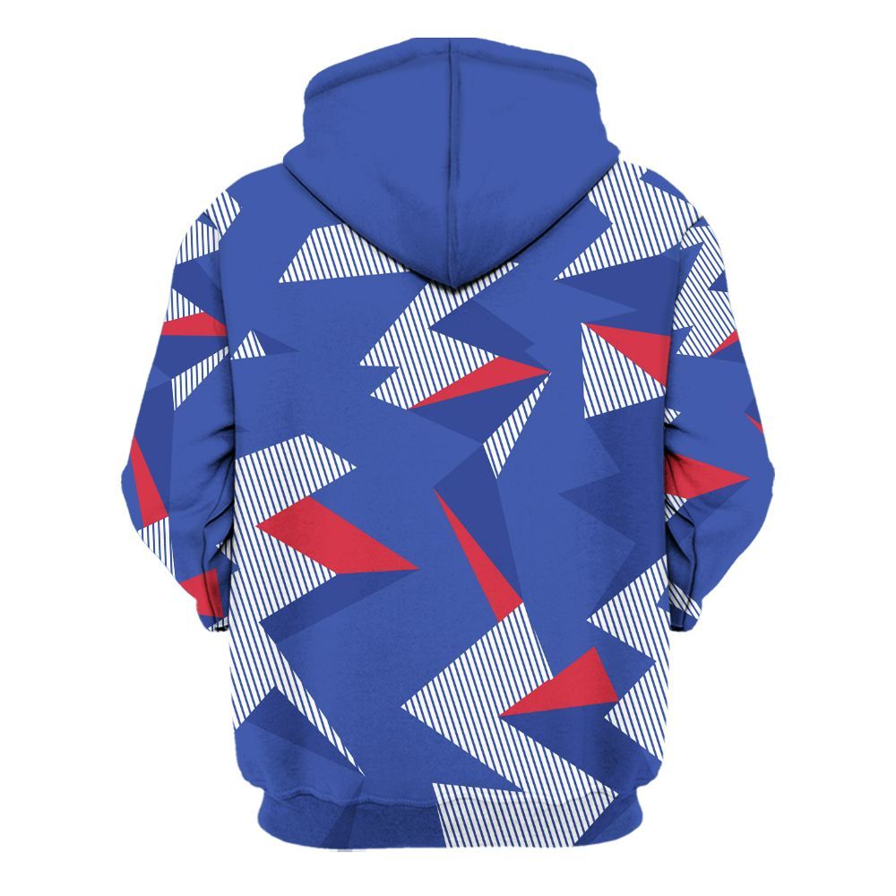 Hoodie To Match Air Griffey Max USA Red White Blue 1s - Geometric Camouflage Pattern All Over Print
