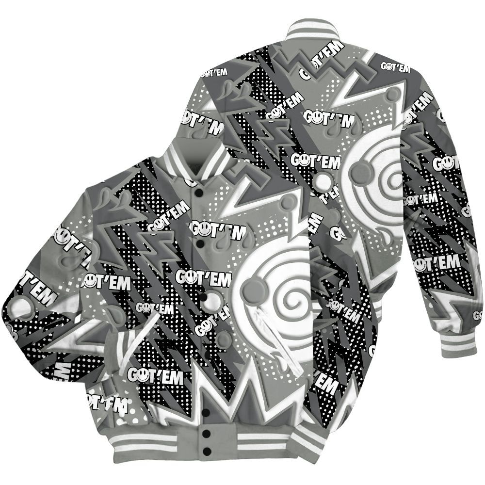 Varsity Jacket To Match Paris Cement Grey 4s Shirt, Retro Vintage 90s All Over Print