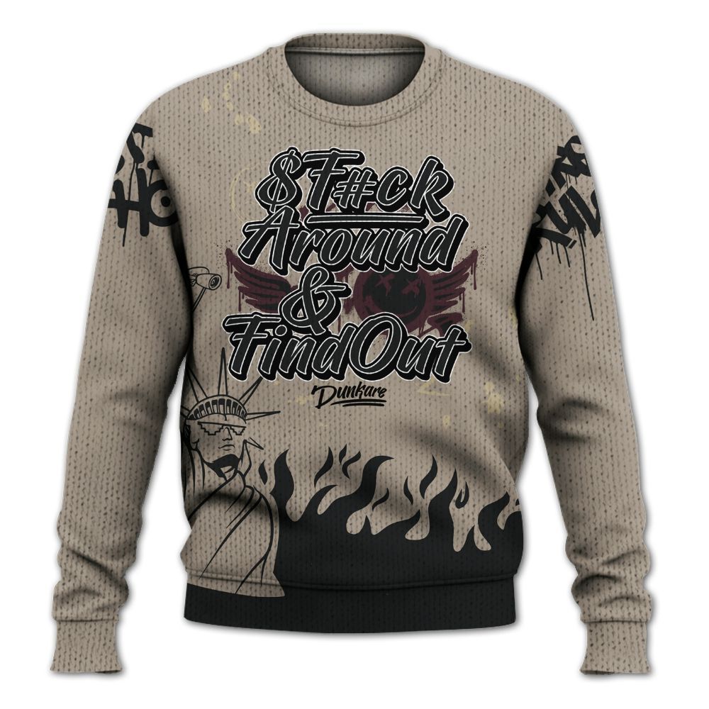 Knitted Sweater To Match AMM Retro Phantom 4s - Graphic Fck Around Find Out