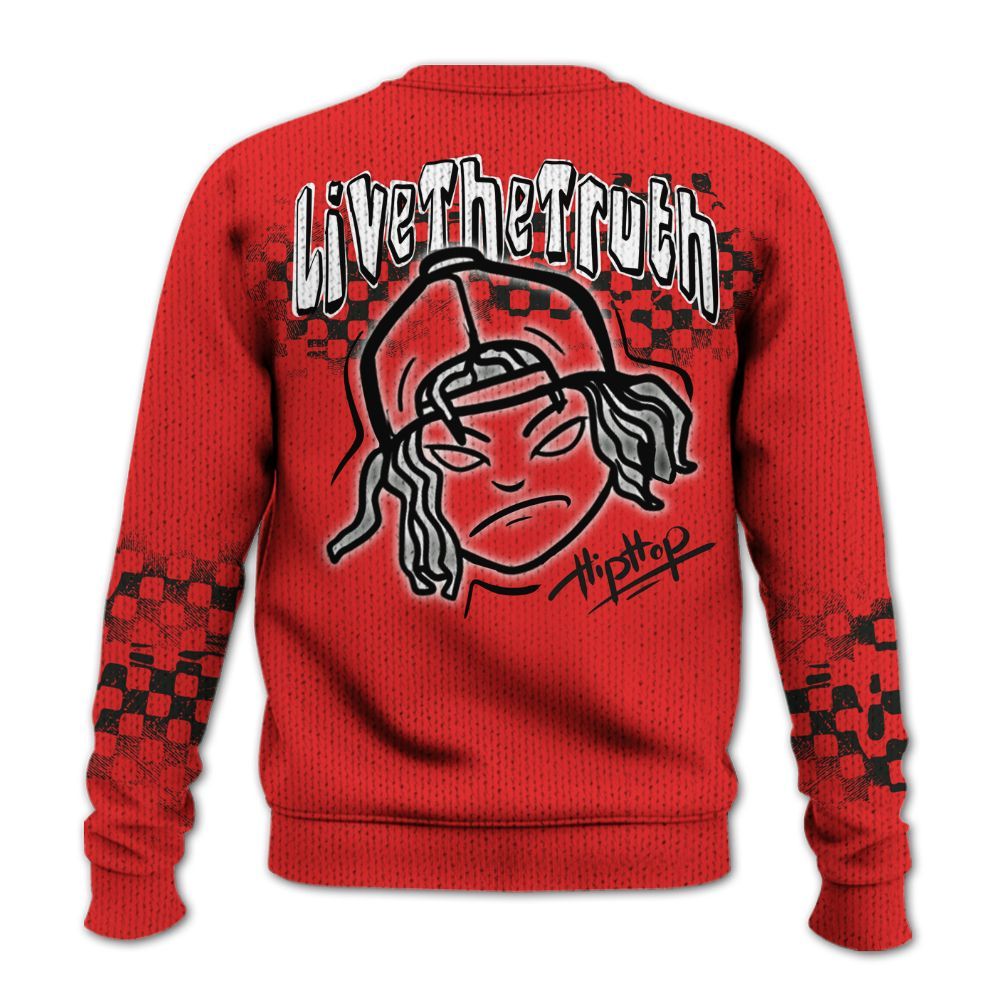 Knitted Sweater To Match Red Thunder 4s - Feel Life Street Style