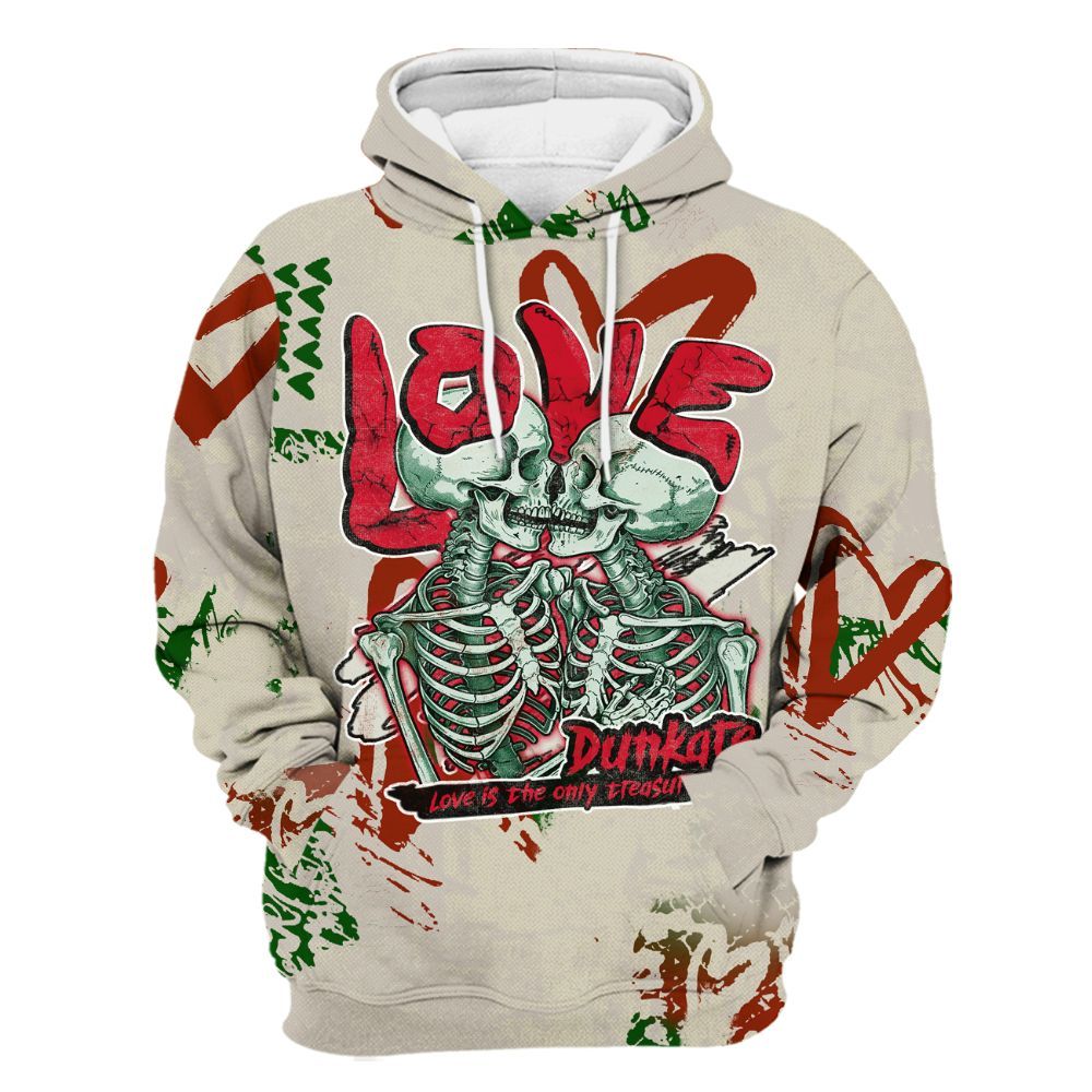 Hoodie To Match El Grito 5s - Skull Love All Over Print