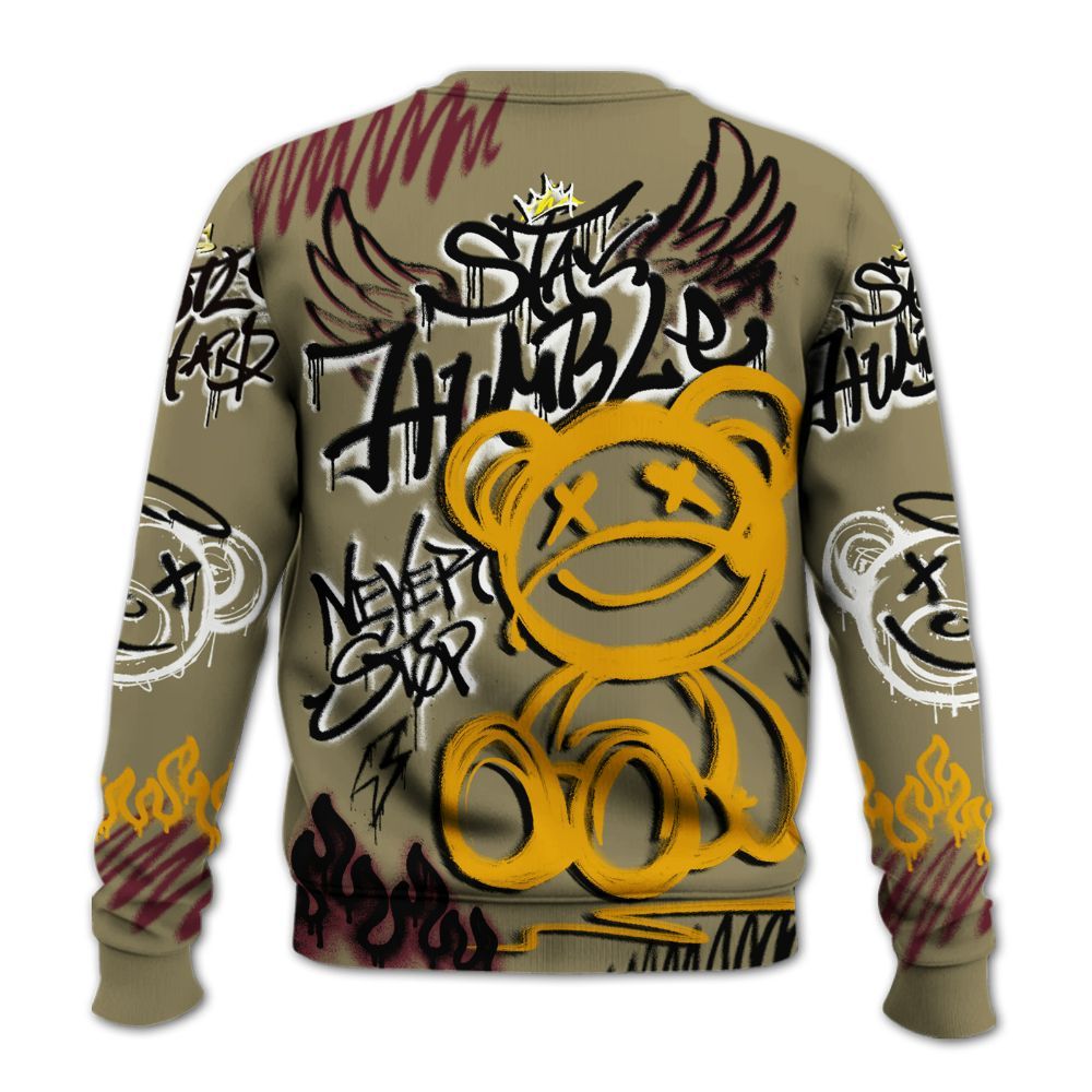 Sweatshirt To Match Black Olive 7s - Humble Drip Streetwear Graffity All Over Print