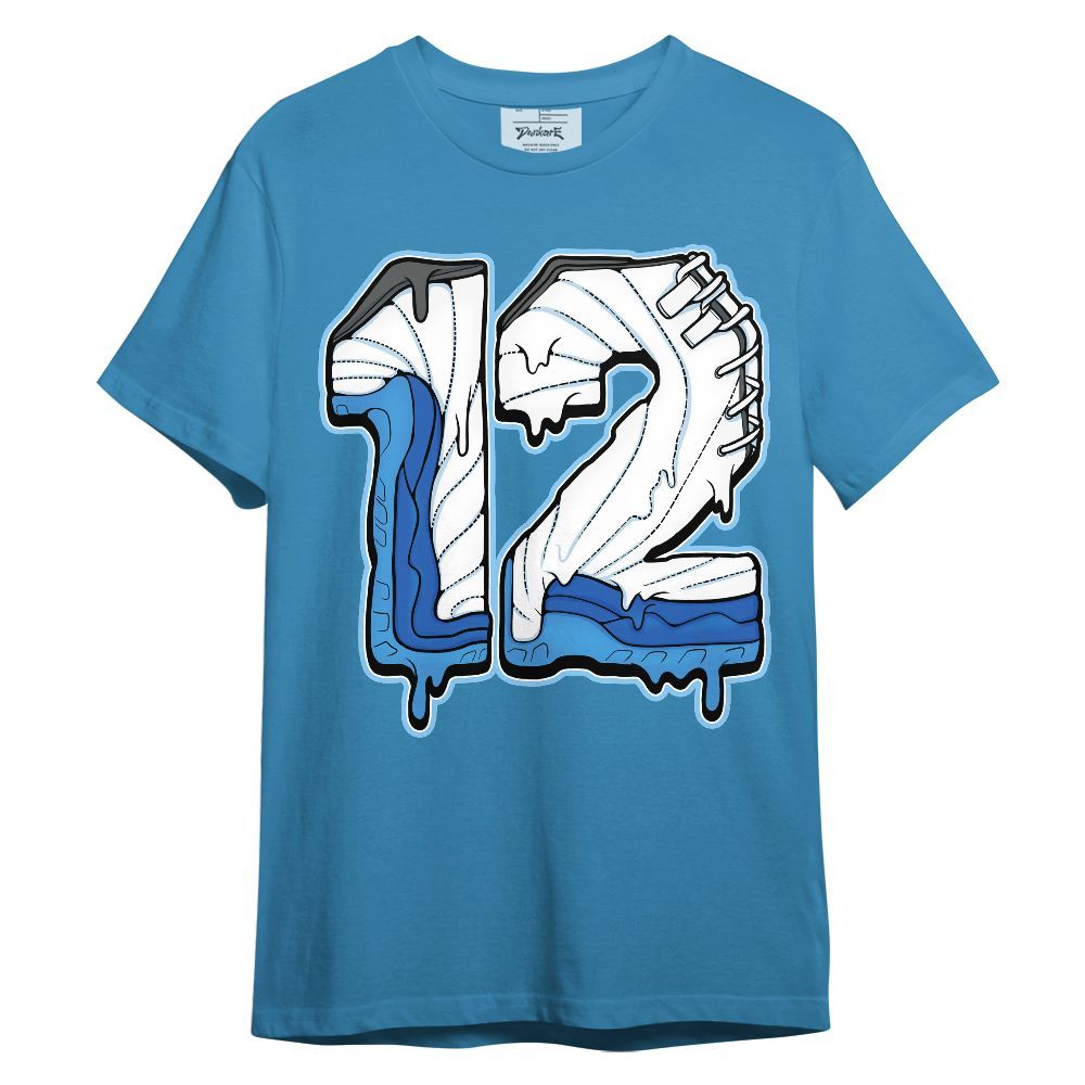 Shirt To Match Blueberry 12s - No.12 Drip Graphic Custom Name Unisex Shirt