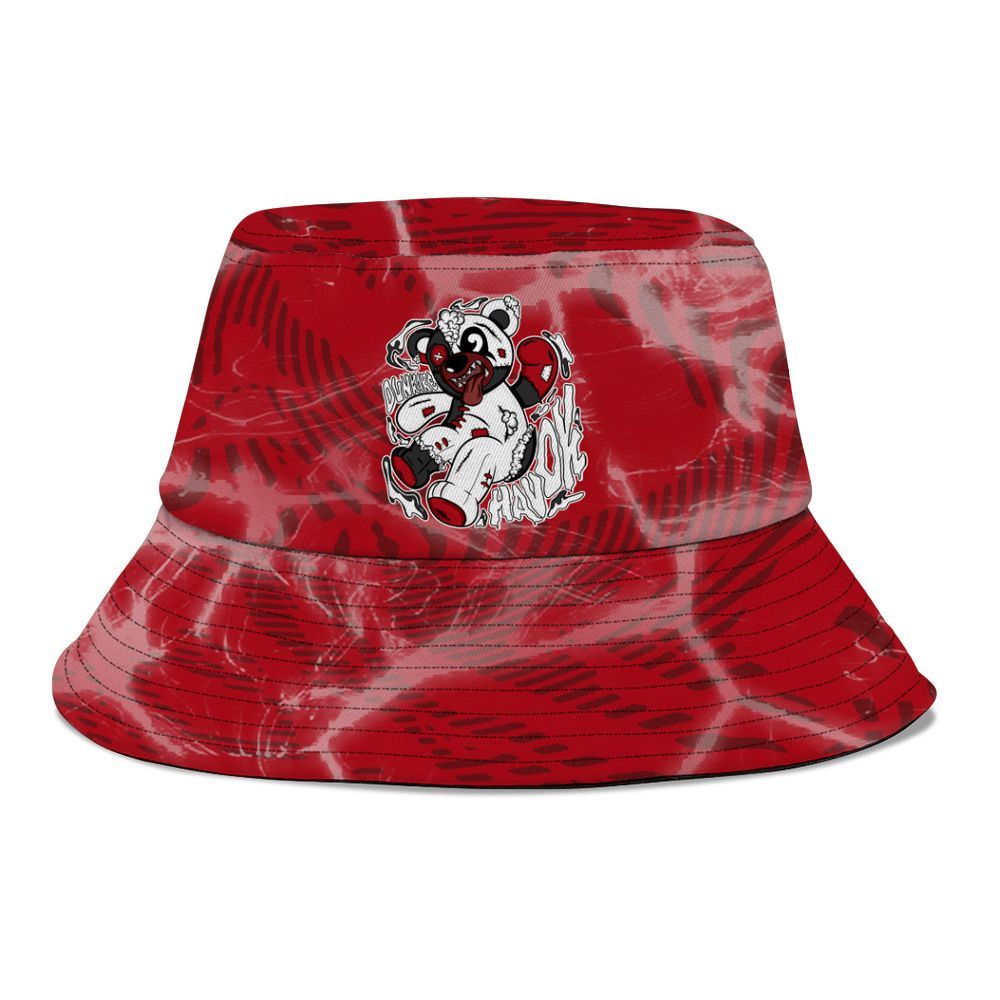 Bucket Hat To Match Bred Velvet 11s - Havok Bear Graphic