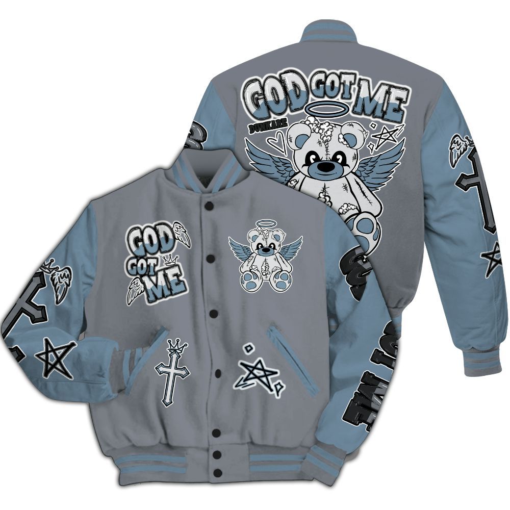 Varsity Jacket To Match Air Max DN Silver Bullet - Gods Guides Me Bear All Over Print