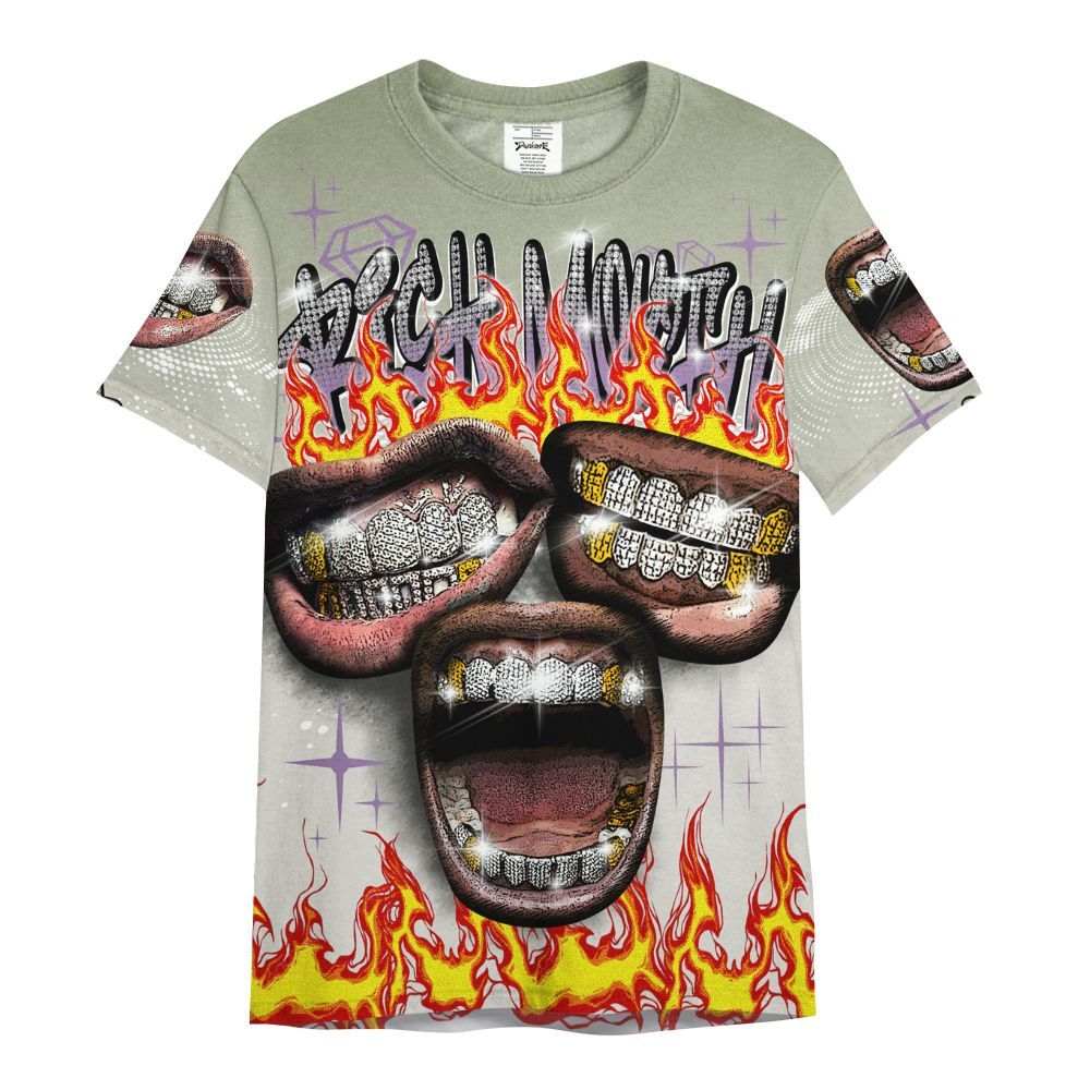 Shirt To Match Dunk Low Floral Swoosh 2025 - Rich Mouth Fire Rap Retro 90s All Over Print