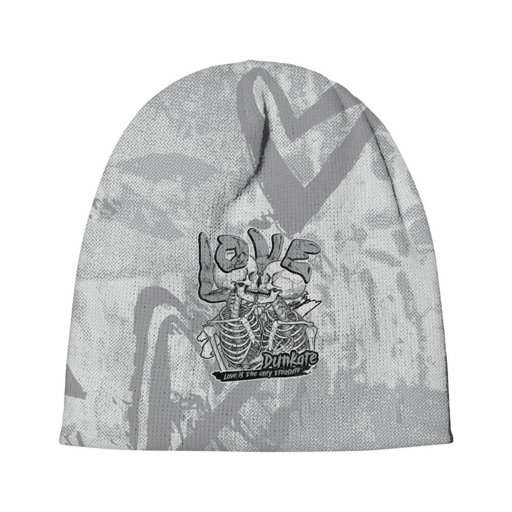 Beanie Hat To Match Low OG Wolf Grey 1s - Skull Love Graphic
