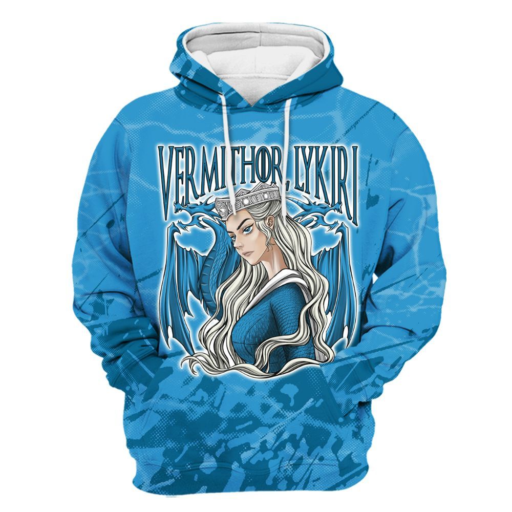 Hoodie To Match Powder Blue 9s - Dragon's Mom! Profound All Over Print