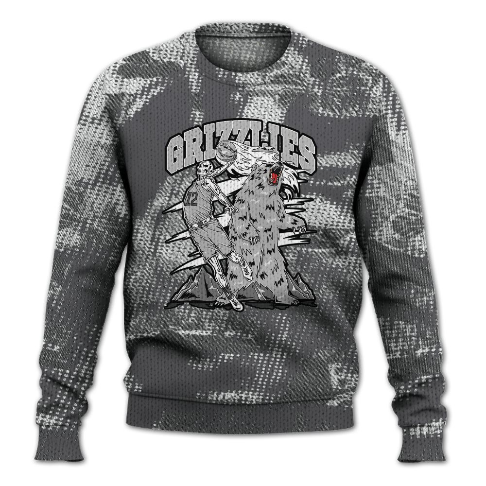 Knitted Sweater To Match White Thunder 4s - Grizzly Bear Skeleton Brown Sugar