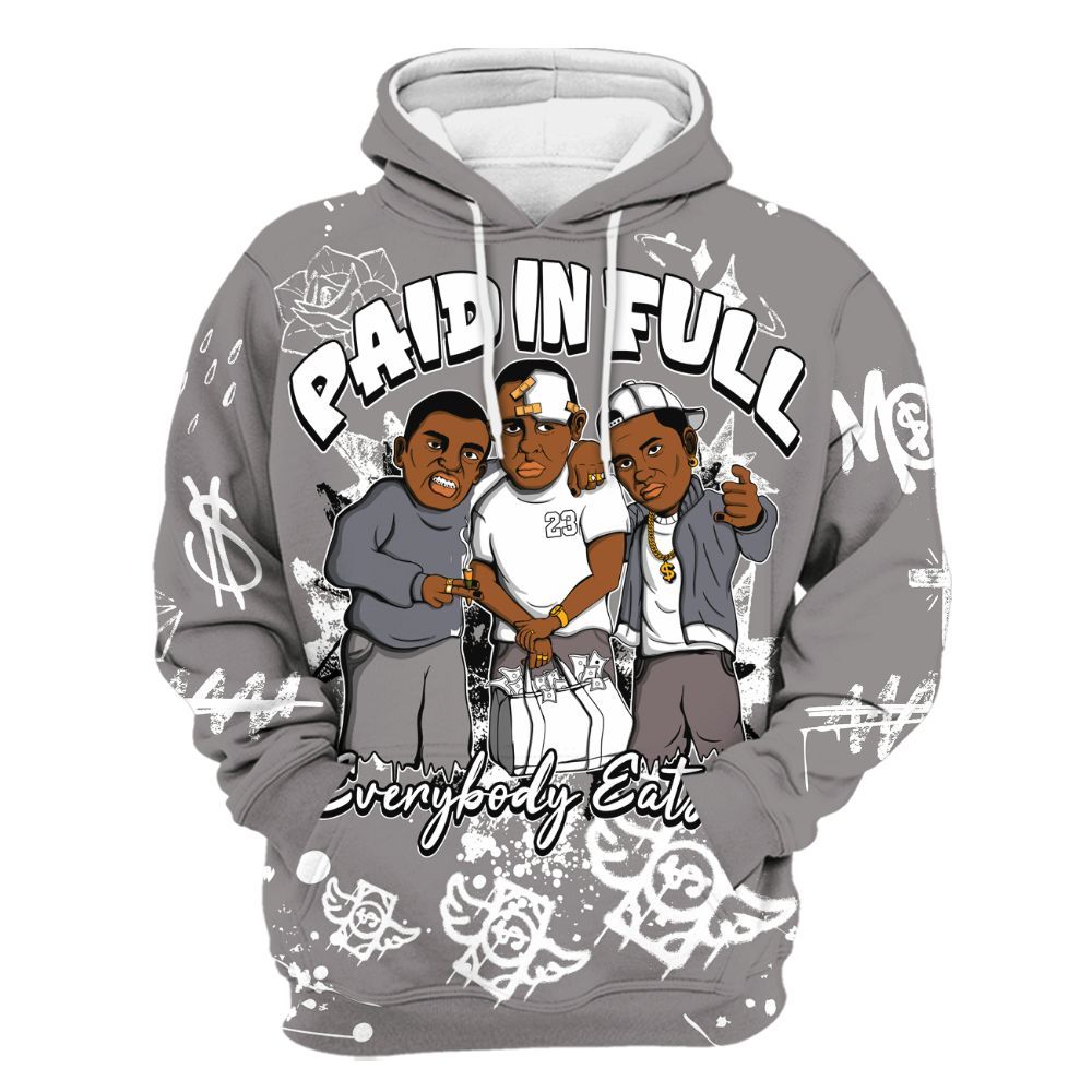 Hoodie To Match Cool Grey 11s - Everybody Paid In Full Crayon All Over Print