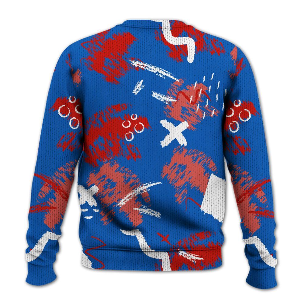 Knitted Sweater To Match Kobe 6 Game Royal - Hustle Grind Pray Retro