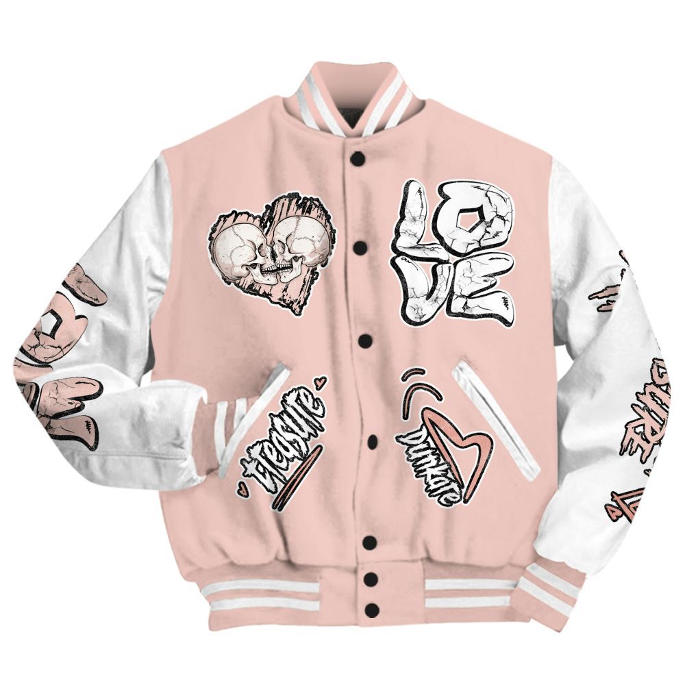 Varsity Jacket To Match Low Legend Pink 11s - Skull Bear All Over Print