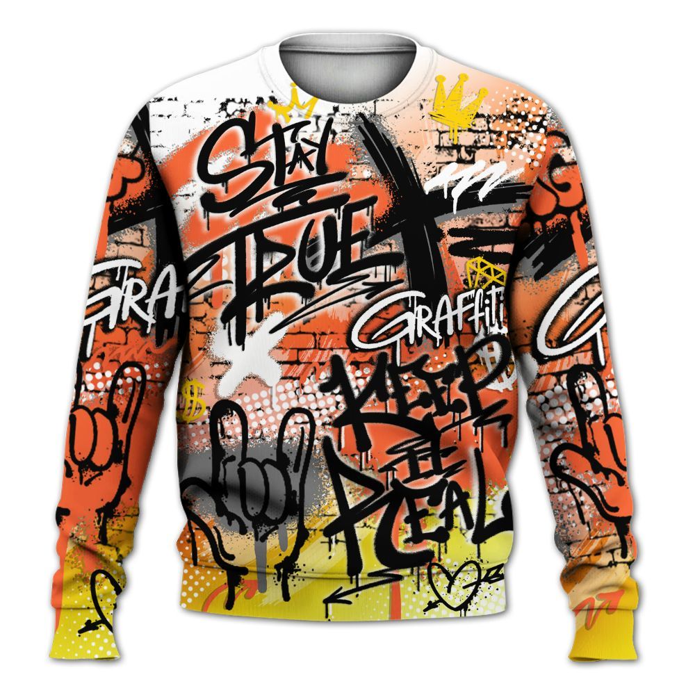 Sweatshirt To Match Dunk High Candy Corn - True It Real Graffiti Streetwear All Over Print