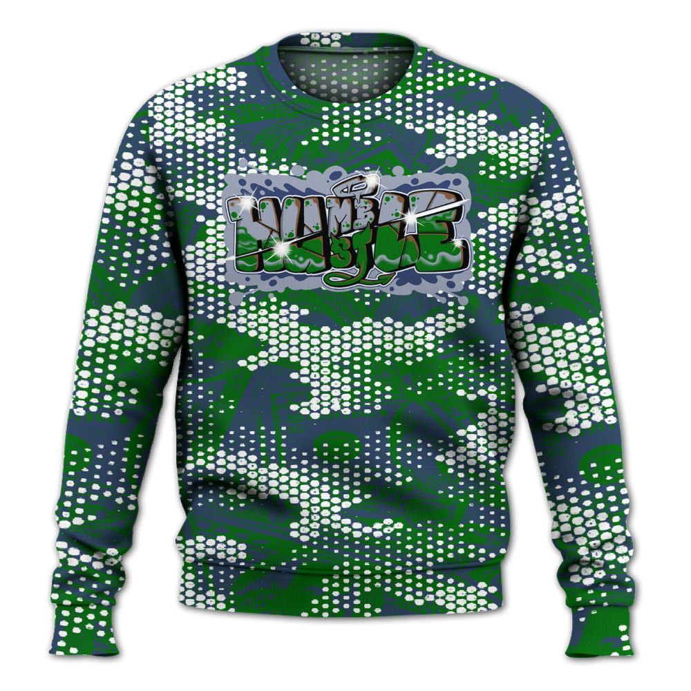 Sweatshirt To Match Midnight Navy 13s - Humbled Hustles Graphic Banknotes All Over Print