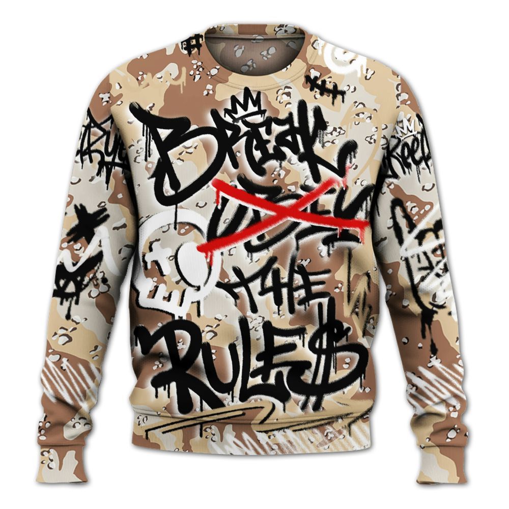 Sweatshirt To Match Desert Camo 3s - Break Rules Streetwear All Over Print
