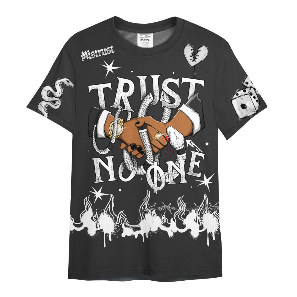 Shirt To Match White Thunder 4s - Trust No One Snake-Bite Doodle Crayon All Over Print