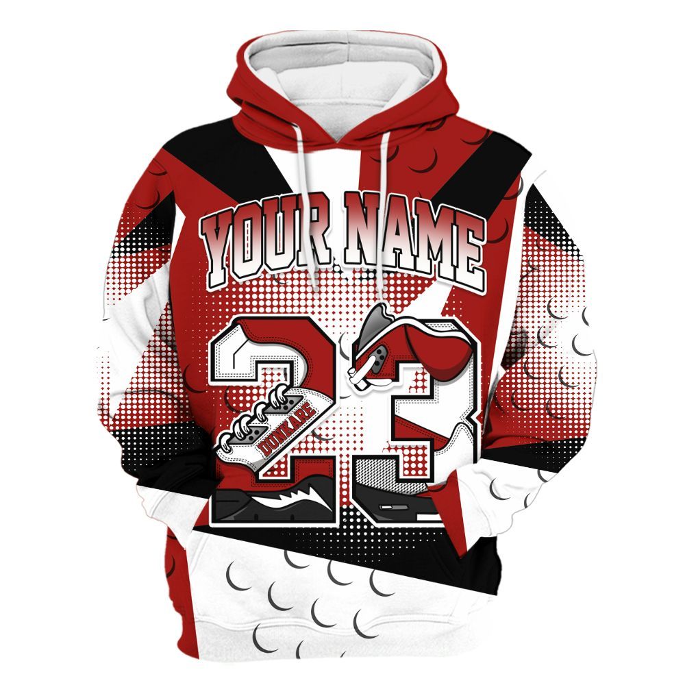 Hoodie To Match High OG Varsity Red 1s - Poly Custom Name Number 23 5s All Over Print