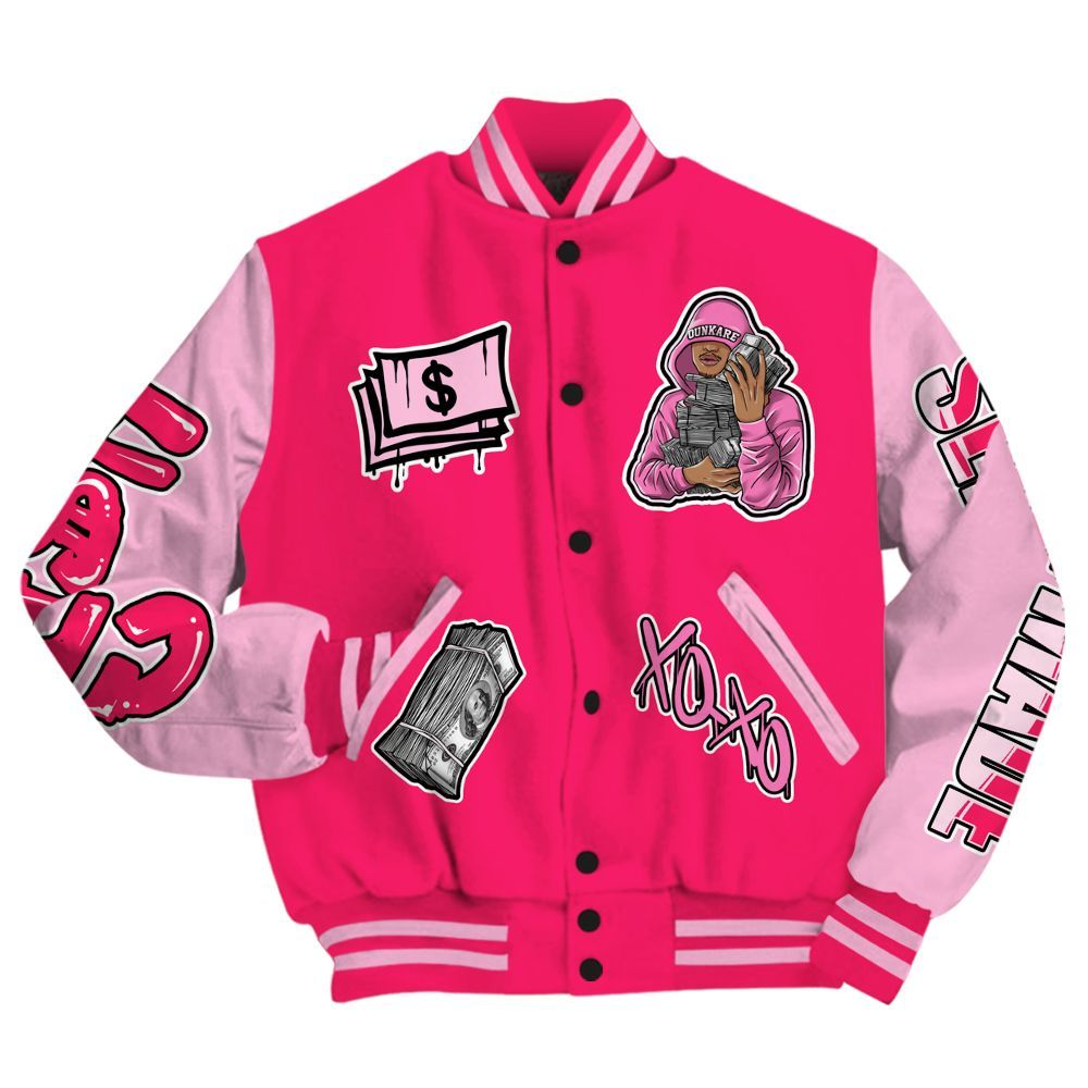 Varsity Jacket To Match Air VaporMax Plus Triple Pink - Selfmade Unique All Over Print